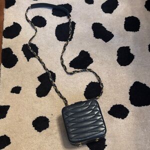 Vintage Navy Giorgio Beverly Hills Quilted Crossbody Bag